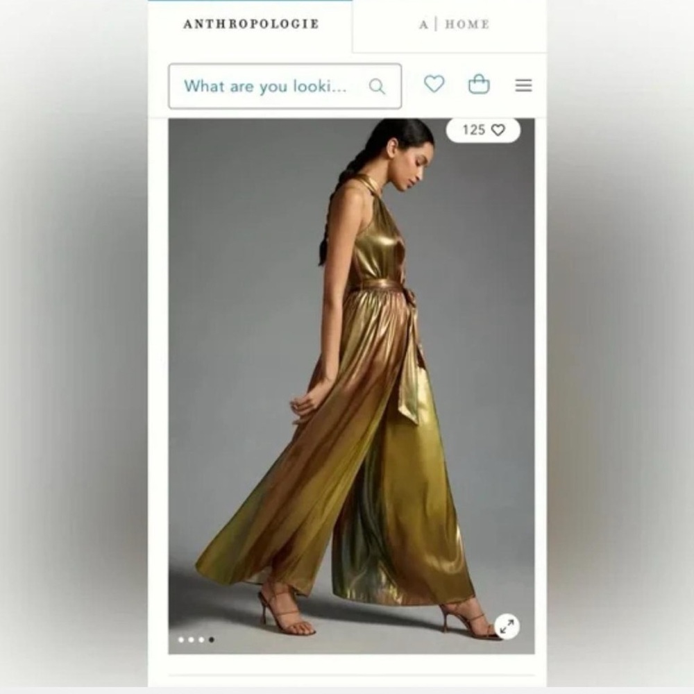 Anthropologie Gold Jumpsuit